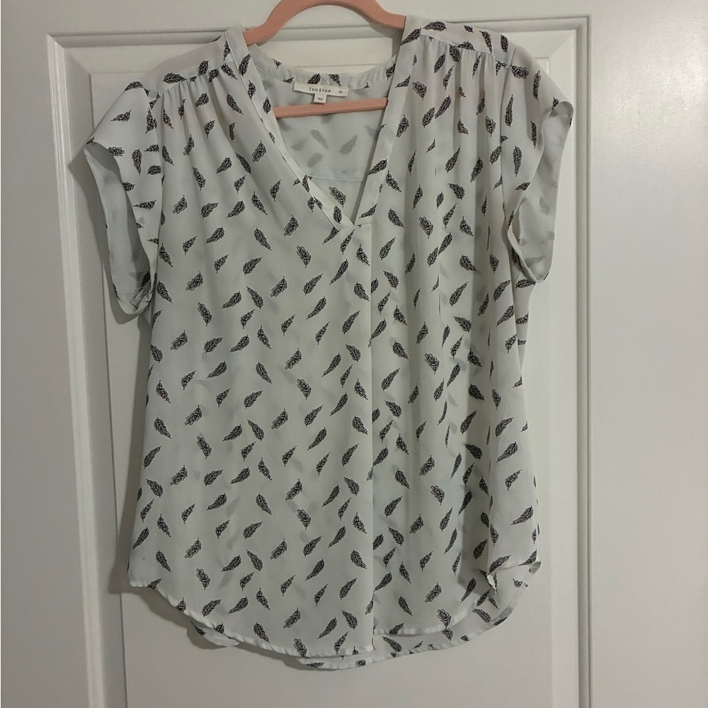 Elegant Leaf Print Women's Blouse